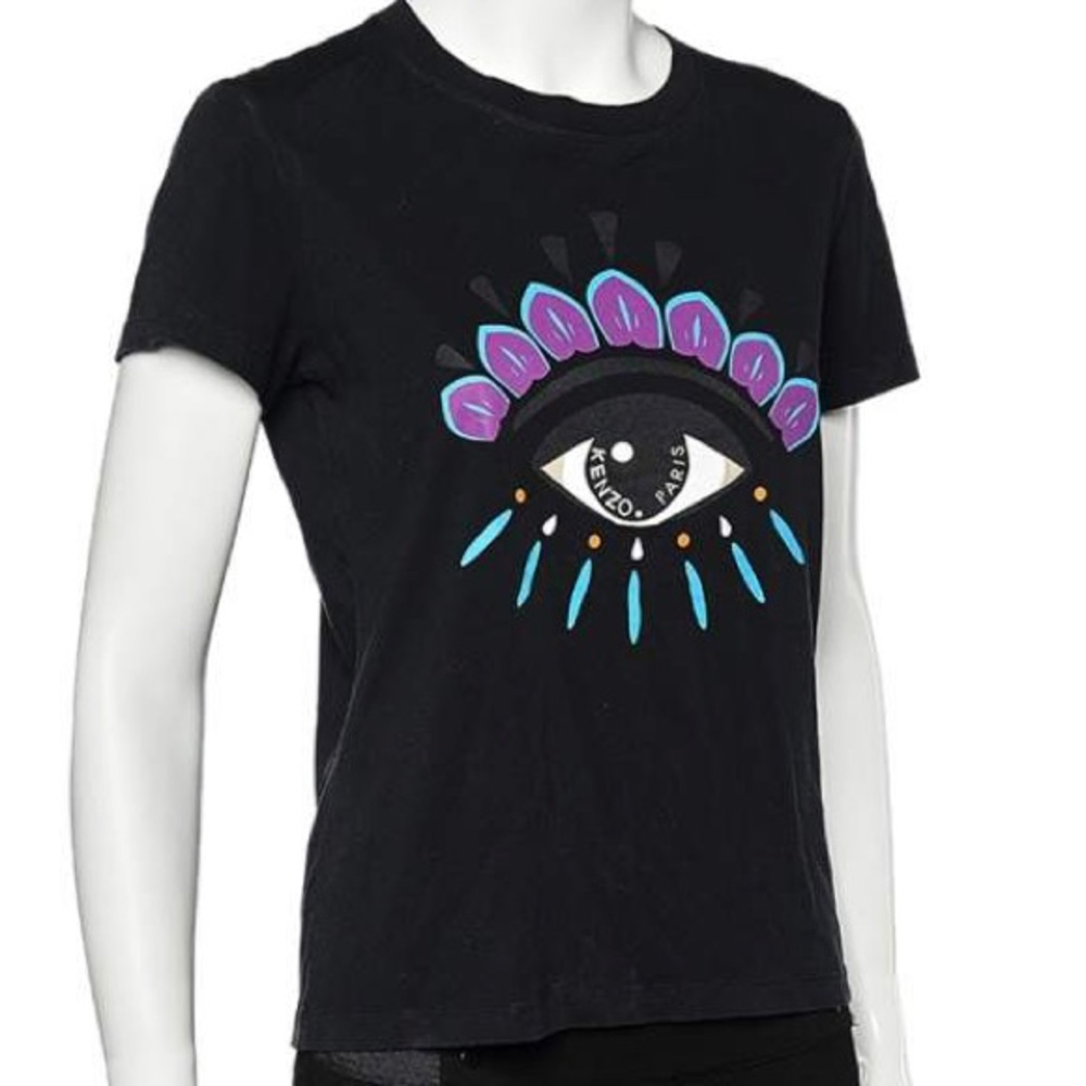 Kenzo Black Cotton Eye Printed T-Shirt - Picture 3 of 4